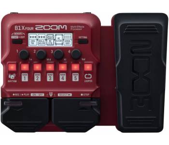 ZOOM B1X FOUR басовый процессор мультиэффектов с педалью экспрессии Зум